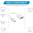 thumbnail image 3 of HDMI to VGA ,Gold-Plated HDMI to VGA Adapter (Male to Female) for Computer, Desktop, Laptop, PC, Monitor, Projector, HDTV, Chromebook, Raspberry Pi, Roku, Xbox and More - White, 3 of 10