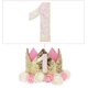 thumbnail image 4 of sombreros de fiesta de primer cumpleaños, corona de princesa para niños con moneda flash y decoración rosa, regalos de primer cumpleaños para niñas Zefei Wu 9024735039723, 4 of 5
