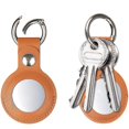 thumbnail image 4 of fundas compatibles con Air Tag, funda de piel sintética con llavero y llavero, color marrón, 4 of 5