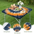 thumbnail image 4 of Orange Blue Tie Dye Mandala Pattern Square Fitted Tablecloth with Elastic Edge,Square Table Cover,Washable Elastic Table Cover for Home Kitchen Party Decor 34"x34", 4 of 6