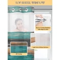 thumbnail image 5 of Coastal Style No Hook Shower Curtain and Liner Set Vintage Green Brown Stripes Wood Grain Shower Curtains with Snap-in Liner & See Through Top Window Hotel Style for Bathroom Decor 72x78 Inch, 5 of 8