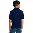 thumbnail image 4 of Gildan Youth DryBlend Jersey Polo Classic Fit Tee, Breathable Cotton-Poly Welt Collar T-Shirt, Navy, L, 4 of 5