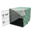 thumbnail image 3 of Sheep Dog Crate Cover, Illustration of Fluffy Animals Jumping over a Fence, Easy to Use Pet Kennel Cover Small Dogs Puppies Kittens, 7 Sizes, Sea Green Taupe Grey, by Ambesonne, 3 of 6
