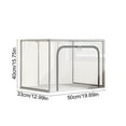 thumbnail image 3 of Grey Extra Large Foldable Storage Box with Metal Frame, Stackable Linen Organizer, 20x16x16 Inches with Handles and Transparent Window, 3 of 6