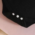 thumbnail image 6 of NOLDARES Baby Girl Outfit Long Sleeve Romper Tank Overall Dress Headband Winter 3Pcs Clothing Set(Black,0-3 M), 6 of 9