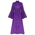 thumbnail image 2 of TiaoBug Robe pour Femmes d'Église et de Clergé à Manches Évasées Robe Élégante Robe Maxi de Clergé Robes de Pasteur d'Église Violet m, 2 of 6