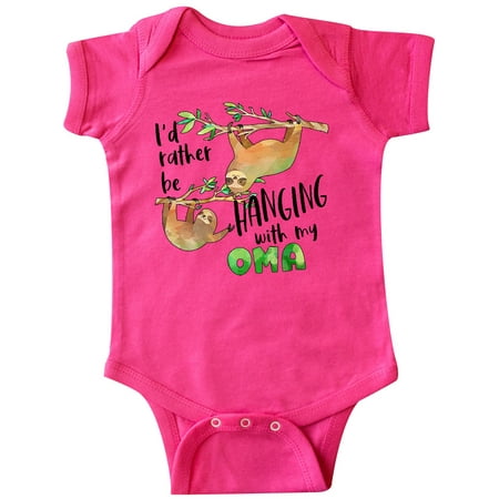 

Inktastic Id Rather Be Hanging with my Oma- Cute Sloths Gift Baby Boy or Baby Girl Bodysuit