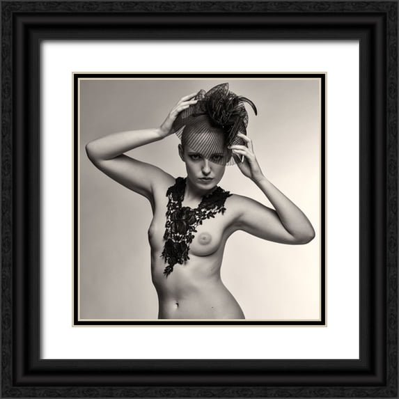 Tsarfin, Alex 15x15 Black Ornate Wood Framed with Double Matting Museum Art Print Titled - Lady In Black