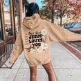 thumbnail image 4 of NinXxx Women's Letter Graphic Hoodie Drawstring Oversized Pocket Pullover Khaki L, 4 of 7