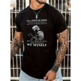 thumbnail image 2 of Warrior Print Men's Round Neck Short Sleeve Tee Fashion Regular Fit T-Shirt Top For Spring Summer Holiday, 2 of 7