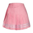 thumbnail image 3 of JGGSPWM Womens Pleated Mini Skirt Striped Trim Elastic Waist Fashion High Waist Slim A-Line Skirts Pink L, 3 of 9