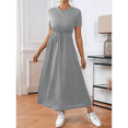 thumbnail image 4 of Vestido Informal de Corta para Mujer, con Bolsillos, Color Gris, Talla M, 4 of 9