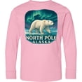 thumbnail image 3 of Inktastic North Pole Alaska Polar Bear Aurora Long Sleeve Youth T-Shirt, 3 of 5