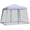 Grey, variant on 10x10 Outdoor Canopy Tent with Mesh Sidewalls, Slant Leg Sun Shelter for Parties, Grey Steel Frame