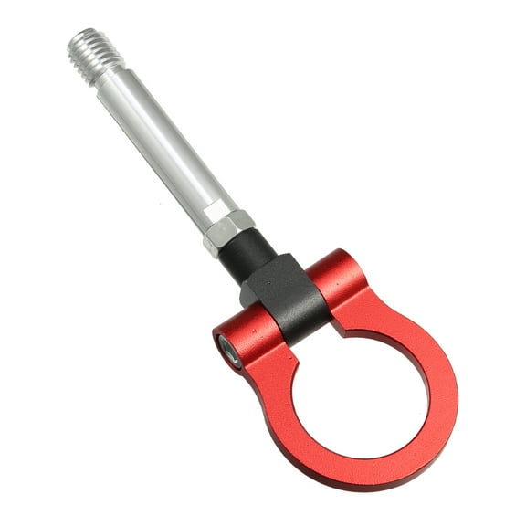 Unique Bargains Aluminum Alloy Round Front Rear Bumper Trailer Ring Eye Towing Tow Hook Screw for Honda Fit 2nd Gen 2010-2014 Red