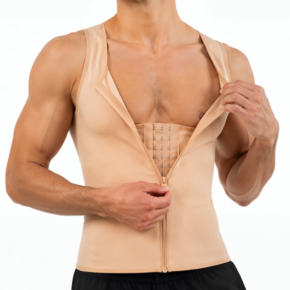 KIWI RATA Mens Neoprene Workout Vest Zipper Closure Body Shaper SaunaStyle Compression Waist Trimmer For Core Support Fitness Training Corset Tank Top