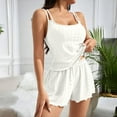 thumbnail image 7 of Eyelet Pajamas Set for Women Sexy Cami Tops and Shorts Sleepwear Sets 2 Piece Fashion Crochet Hollow Out Outfit, 7 of 7