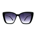 thumbnail image 2 of Womens Oversized Cat Eye Chic Metal Arm Plastic Sunglasses Black Smoke, 2 of 4