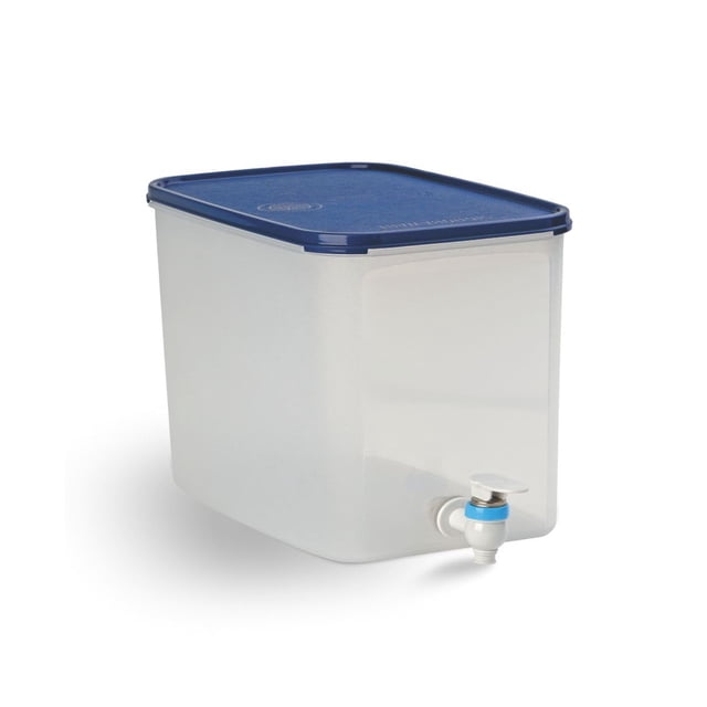 Dispensador de agua Signora Ware Continental de plástico sin BPA | Contenedor de agua con grifo antigoteo | Ideal para el hogar, la oficina y uso en exteriores (9 litros | azul)