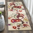 thumbnail image 3 of SAFAVIEH Blossom Bairre Floral Flame Wool Area Rug, Beige/Multi, 6' x 6' Square, 3 of 9