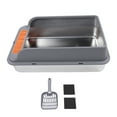 thumbnail image 2 of CAJA de para Gatos Grande de Acero inoxidable Con Lados Altos y Filtro de Pedal para varios Gatos en Interiores, 2 of 7