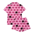 thumbnail image 6 of XIYON Halloween Pajamas Women Pumpkin Short Sleeve Sleepwear 2 Piece Button Down Top and Shorts Pajama Set Cozy Loungewear Fashion Clothes, 6 of 6