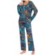 thumbnail image 1 of Puntoco Conjuntos de pijama cómodos para mujer Conjunto de pijama con parte superior y pantalón informal con estampado degradado para mujer, 1 of 5