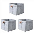 thumbnail image 1 of 3X Cesta de Almacenamiento de Fieltro NóRdico, Mesa de Té para Sala de Estar, Cesta de ArtíCulos , Caja de Almacenamiento Fieltro de Tela, para Dormitorio, Gris, 1 of 3
