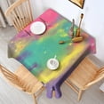 thumbnail image 2 of Colorful Tie Dye Pattern Square Tablecloth,Waterproof Square Table Cover,Wipeable Spillproof Washable Table Cover for Home Kitchen Party Decor 42"X42"(107x107cm), 2 of 6