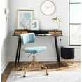 thumbnail image 7 of Indoor Home Office Furniture Tania Contemporary Task Chair In Gold Metal And Light Blue Velvet, 7 of 7