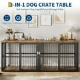 thumbnail image 5 of EastVita Heavy Duty Double Dog Crate with Divider,87" Extra Large Dog Kennel Furniture for 2 Medium Large Pets,3 Door Pet Cage Indoor,Wooden TV Stand,Rustic Brown+Black black, 5 of 8