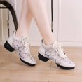 thumbnail image 2 of Zapatos de baile informales con superficie de red para mujer, zapatos para niñas, zapatos de baile de tacón alto, zapatos de baile cuadrados de Jazz modernos para exteriores para mujer, 2 of 5