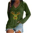 thumbnail image 1 of Blusa de manga larga con cuello en V informal para mujer a la moda, Tops de otoño Fridja bvmnju3998, 1 of 5