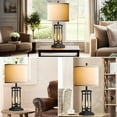 thumbnail image 5 of 27.5 Tall Farmhouse Table Lamp with USB C + USB A Charge Ports, Rustic Living Room Lamp, Black Industrial End Table Lamp for Bedroom Living Room Nightstand (Black), 5 of 5