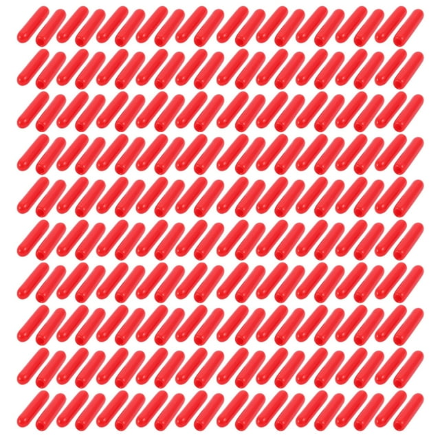 200 unids 2 mm dia interior pvc tapa flexible de vinilo tapa de rosca rosca protectora cubierta roja