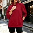 thumbnail image 2 of Tnhcen Women's Quarter Zip Pullover Sweatshirt Long Sleeve Mock Neck Solid Color Loose Fit Kangaroo Pocket Casual Fall Winter Soft Fleece Top Plus Size S-3XL, 2 of 9