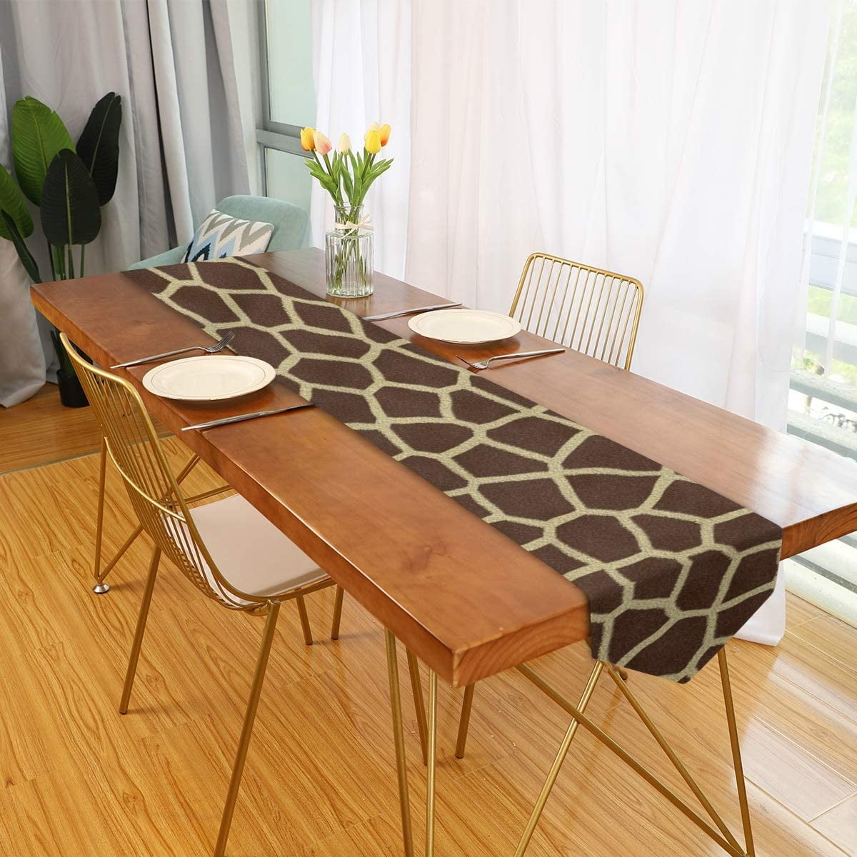 Polyester Double Sided Rectangle Dining Table Cloth Cover for Parties Wedding Farmhouse Garden Holiday Kitchen Home Decor 18 x 72 inches Long Fashionable Camouflage Table Runner