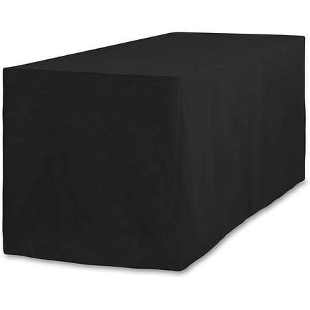 

Linentablecloth 6 Fitted Tablecloth For 72 X 30 Rectangular Table - Wedding/Banquet/Trade Show - 6 Ft. Fitted Polyester Tablecloth Black (Pack Of 10)