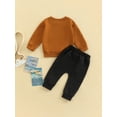 thumbnail image 3 of Toddler Baby Boy Fall Winter Clothes 6M 12M 18M 24M 3Y Bubs Long Sleeve Sweatshirt and Pants Set 2 Piece Sweatsuit Outfit, 3 of 10