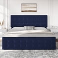 thumbnail image 1 of Full Size Platform Bed Frame with 4 Storage Drawers & Headboard,Faux Leather or Linen, Button Tufted Platform, Strong Wooden Slats,No Box Spring Needed, 1 of 8