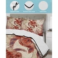thumbnail image 3 of Quilt King Size Bedding Set, Ocean Red Turtles Reversible Summer Quilt 3 Pieces, Coastal Coral Seagrass Vintage World Map Lightweight Bedspreads Coverlets with 2 Pillow Shams for All Seasons, 3 of 5