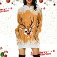 thumbnail image 2 of Womens Christmas Dress Christmas Party Dresses 2024 Women's Christmas Christmas Print Hoodie Dress, 2 of 4