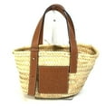 thumbnail image 1 of Pre-Owned Loewe 327.02.S92 anagram Basket small basket bag Hand Bag Beige (Good), 1 of 15