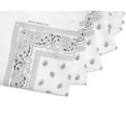 thumbnail image 4 of 12-Pack Bandana Head & face Wrap - Washable, Reusable, Unisex, 100% Cotton - White, 4 of 9