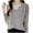 Gray, variant on Fmbrln Womens Solid Basic Knitted Sweaters Fall Winter Fashion Long Sleeve V Neck Sweaters Tops Casual Loose Comfy Pullover Sweaters Beige XL