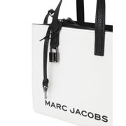 Marc Jacobs The Grind Mini Black White Pebble Leather Tote Crossbody Bag