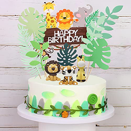 Supplies Cake Toppers 3D Cake Decoration Cupcake Topper Picks Safari Jungle 