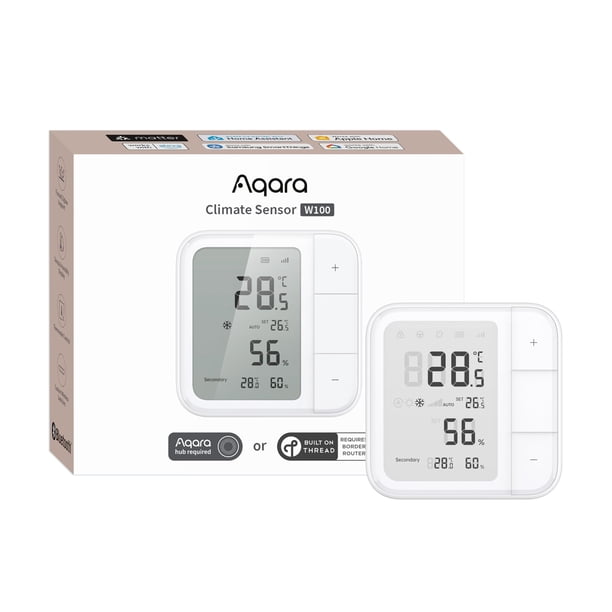 Sensor inteligente de clima Aqara W100 Zigbee Thread con pantalla LCD