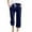 Navy, variant on 2025! Capris for Women Aofany Women's Plus Size Cotton Linen Solid Pockets Drawstring Capri Pants