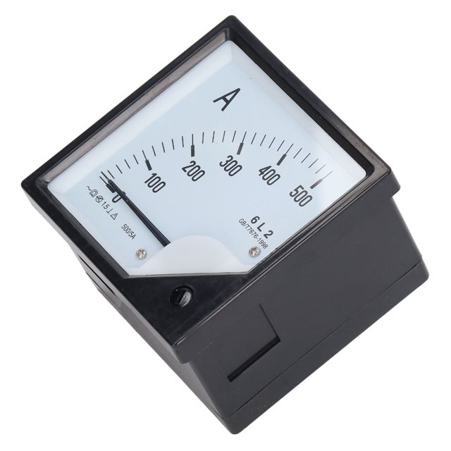 Pointer AC Ammeter, Battery Monitoring Current Testing 0-500A Fine Tuning Dial Buttons Analog Meter For Electronic Applications